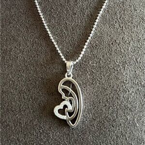 APART Sterling Silver Necklace w/diamond chips